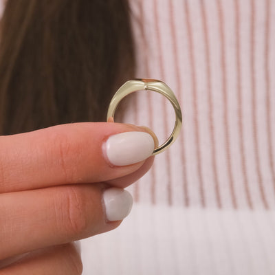 14K Solid Gold Puff Heart Ring – Bold Personalized Engravable Heart Ring for Stacking & Everyday Wear