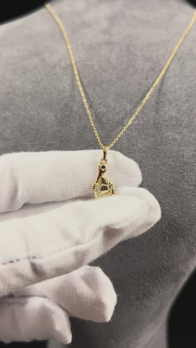 14K Solid Gold Turtle Tortoise Pendant Necklace, Handmade Real Gold, Dainty Minimal Jewelry