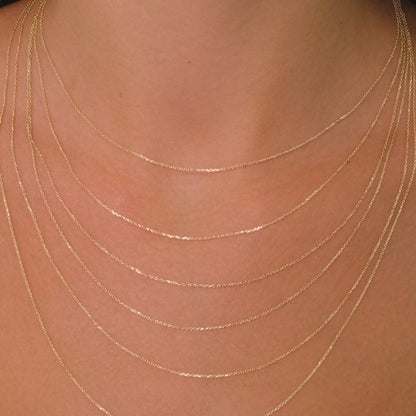 14K Solid Gold Forse Chain – Chain Extender – Minimalist & Elegant Design | Lengths 1" – 30"