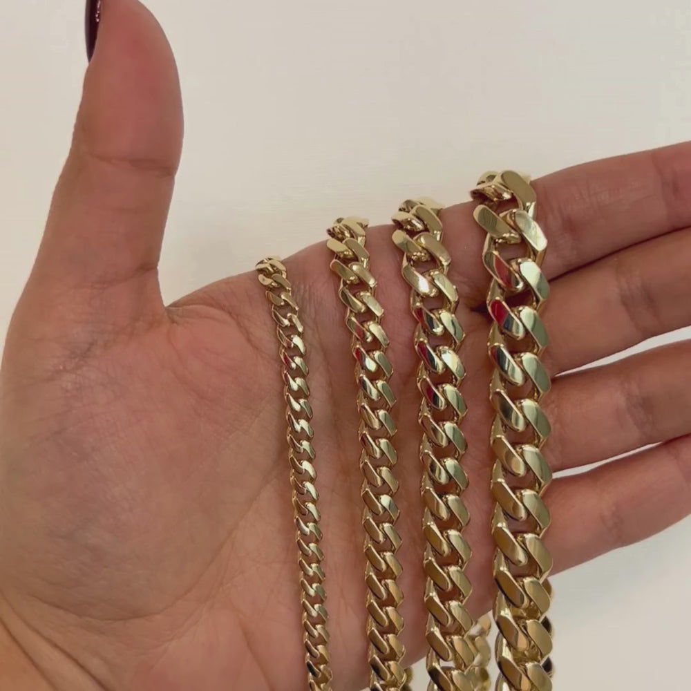 Load video: 14K Solid Gold Cuban Curb Link Chain Necklace, Handmade Fine Jewelry Men &amp; Women, Unisex