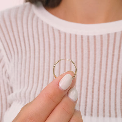 14K Solid Gold X Crossover Ring – Minimalist Open Band Statement Ring