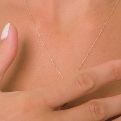 14K Solid Gold Dolphin Pendant Necklace with White Zircon Stone – Symbol of Love and Friendship