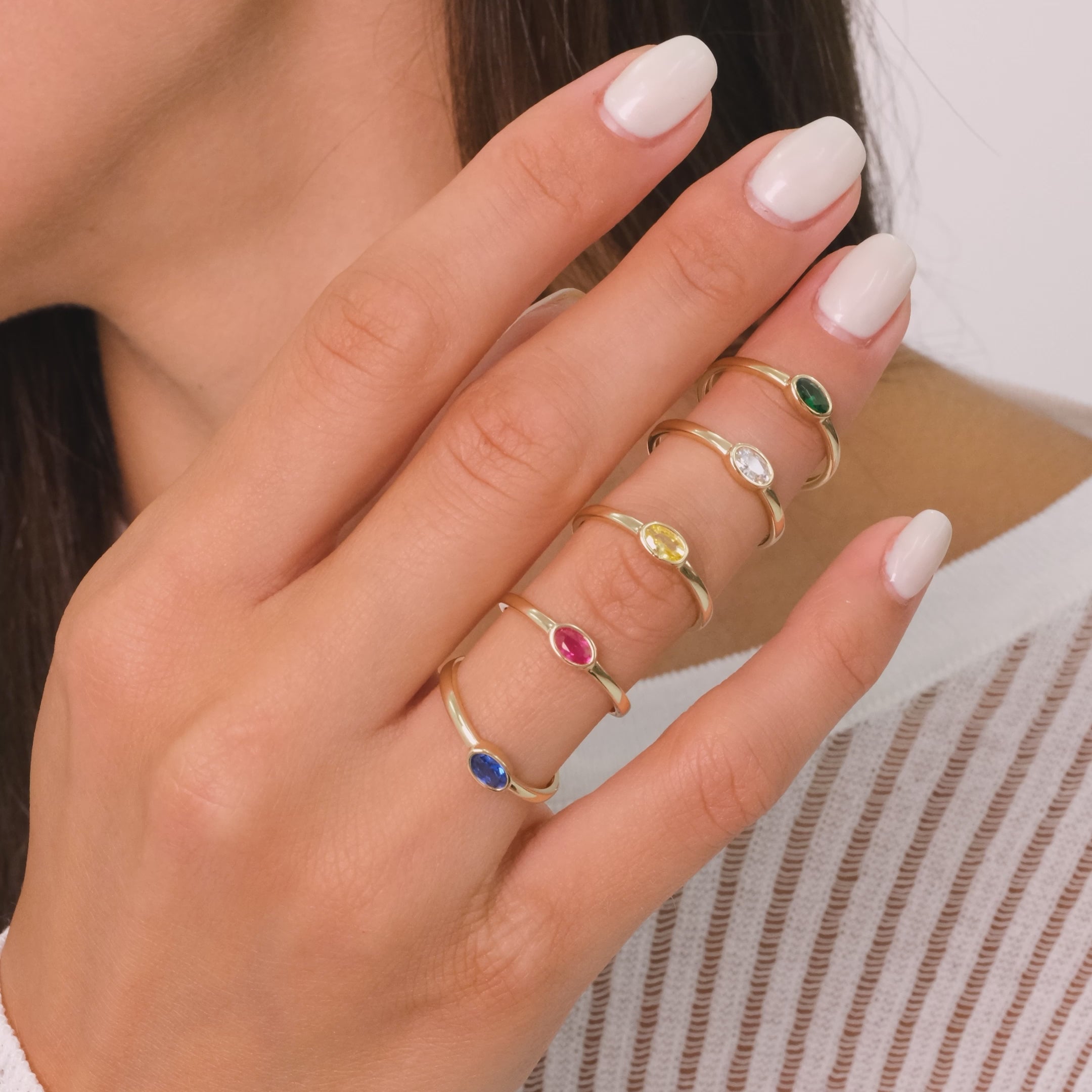 14K Solid Gold Oval Vintage Ring with Lab-Created Zircon – Fine Gold Gift Ring, Anniversary & Engagement