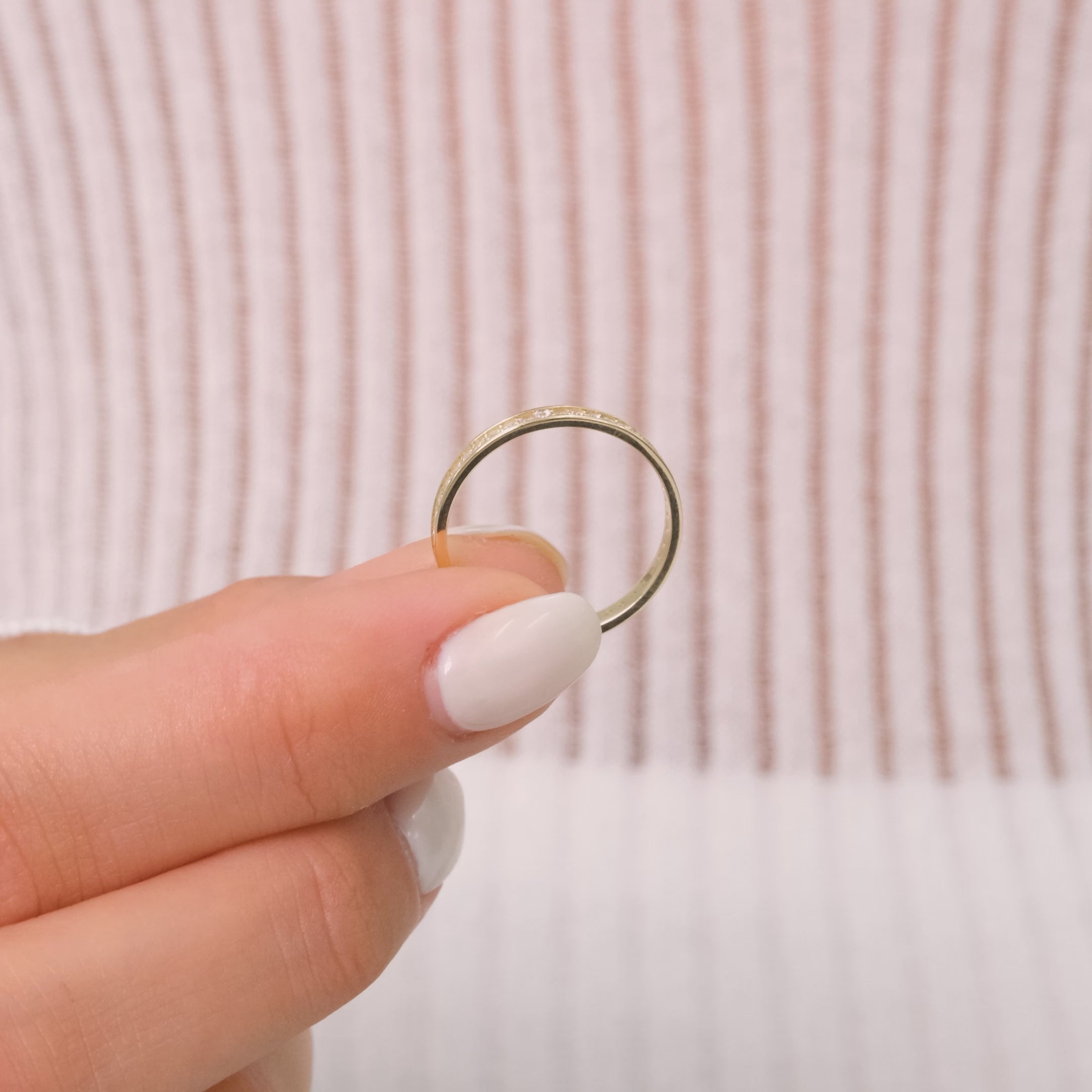 14K Solid Gold Full Eternity Ring – Classic Round Zirconia Band – Gift for Her