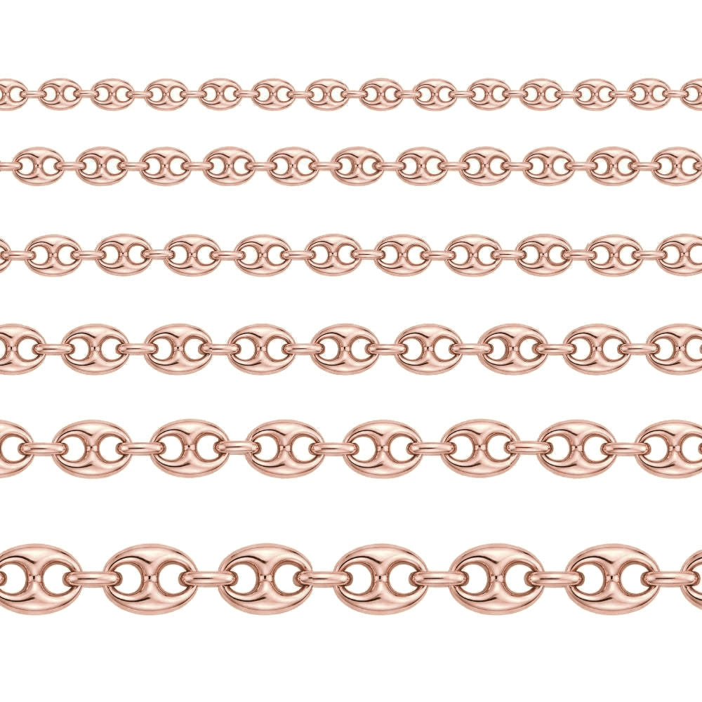 14K rose gold Puffed Mariner Link Bracelet