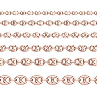 14K rose gold Puffed Mariner Link Bracelet