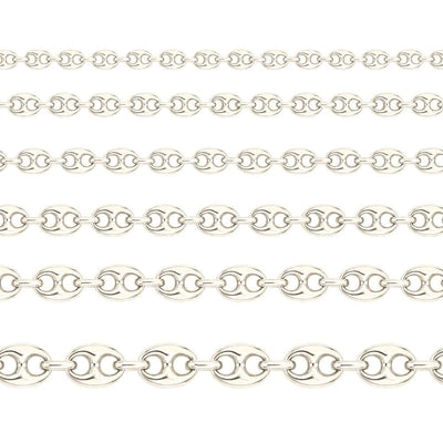 14K white gold Puffed Mariner Link Bracelet