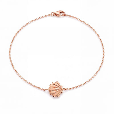 14K gold seashell bracelet, product photo
