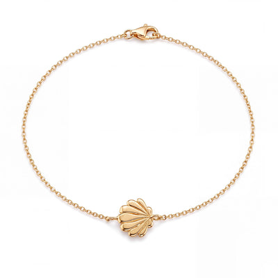 14K gold seashell bracelet, product photo