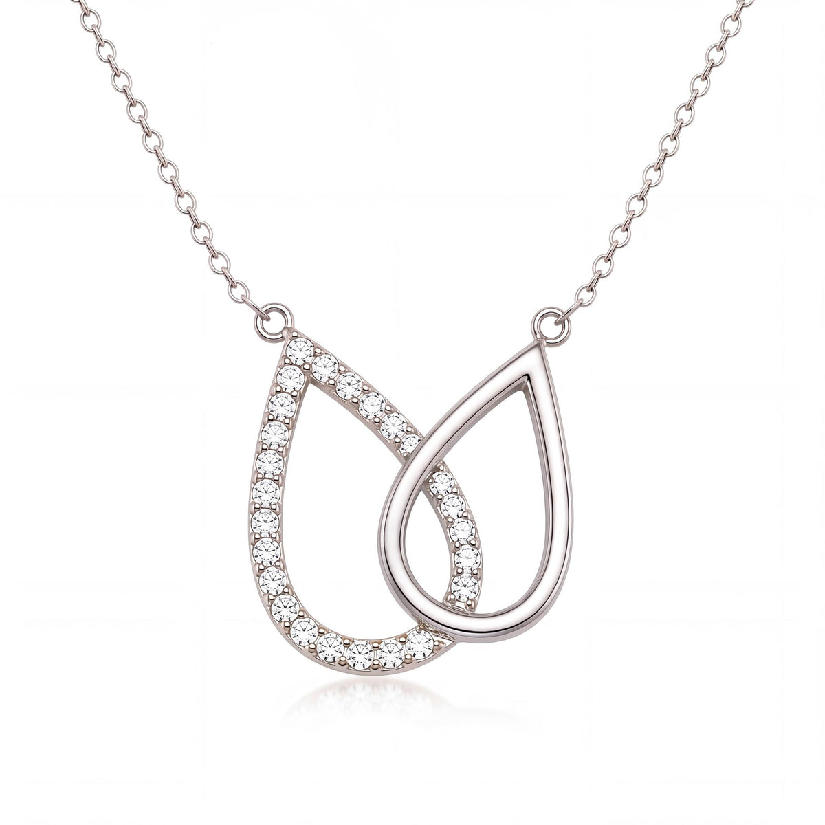 14K gold teardrop necklace, product photo