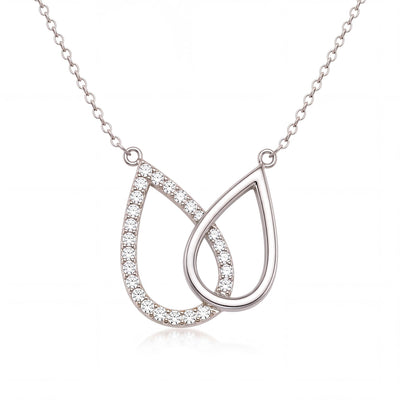 14K gold teardrop necklace, product photo