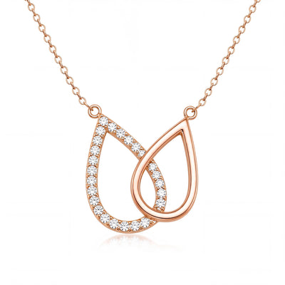 14K gold teardrop necklace, product photo