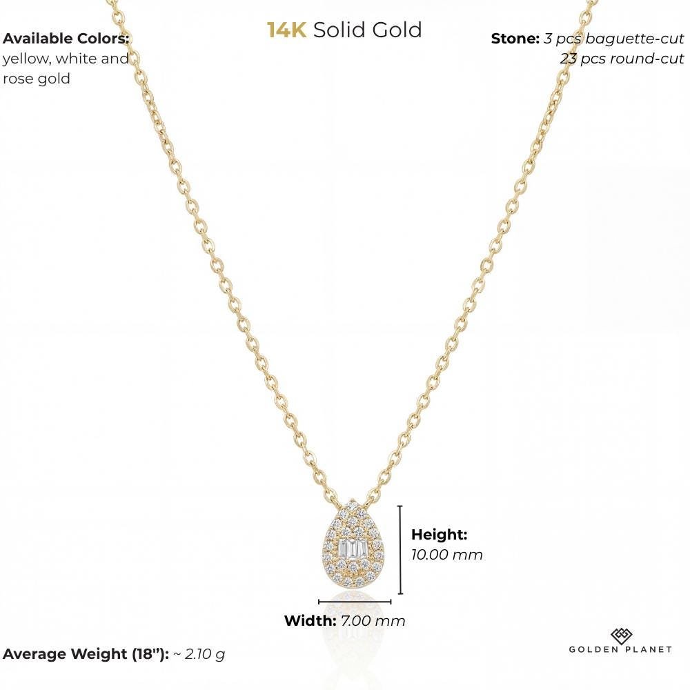 14K gold teardrop size and weight guide, size and weight guide