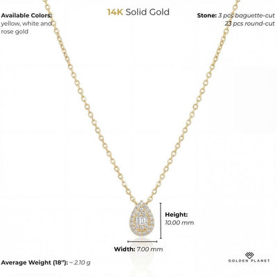 14K gold teardrop size and weight guide, size and weight guide