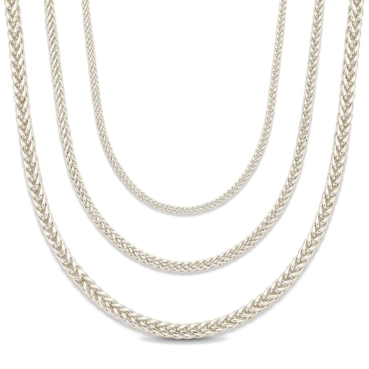 14K white gold Wheat Chain Necklace