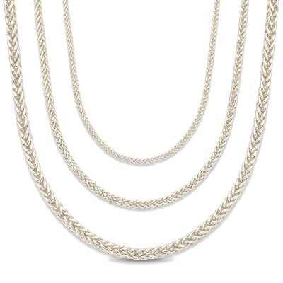 14K white gold Wheat Chain Necklace