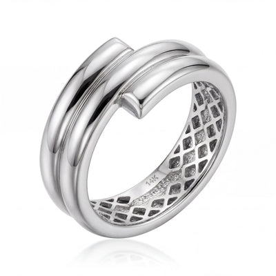 14K gold wide band ring, product photo