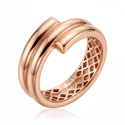 14K gold wide band ring, product photo