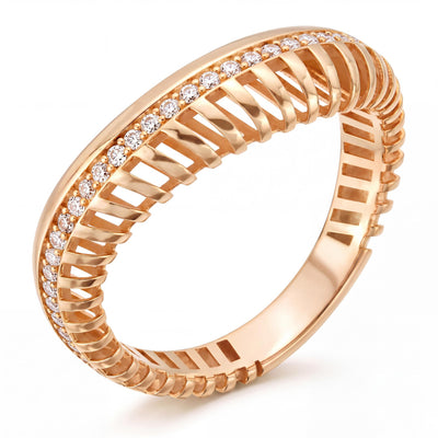 14K gold wide band ring, product photo